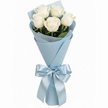 Букет 5 Белых роз Проуд #REPLACE_PRED# Орле-Изумруде