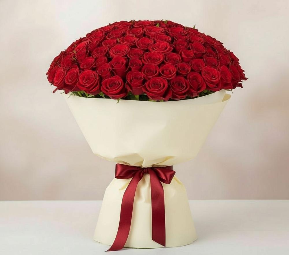 Букет 101 Красная роза Милано в Орле-Изумруде