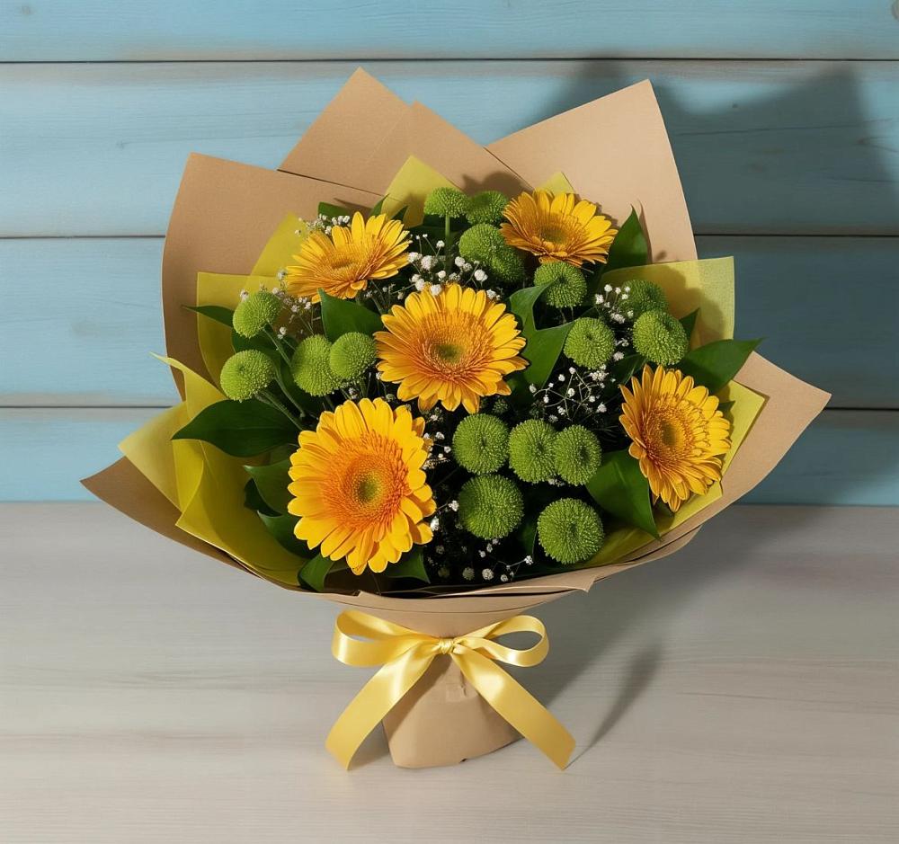 Букет цветов из: Герберы и Хризантемы в Орле-Изумруде