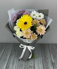 Букет цветов из:  Розы, Герберы и Хризантемы в Орле-Изумруде