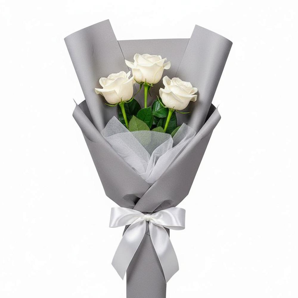 Букет 3 белые розы в Орле-Изумруде