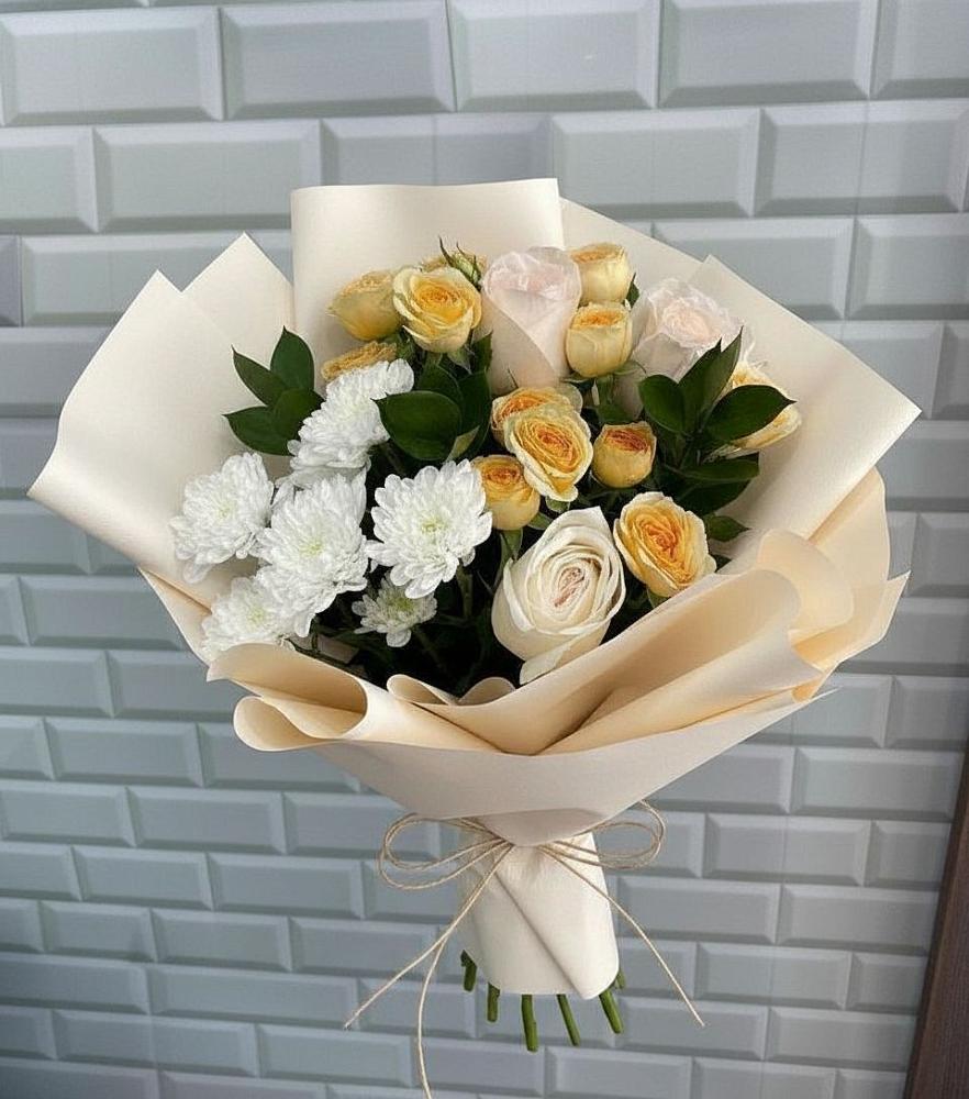 Букет цветов из: Розы и Хризантемы в Орле-Изумруде