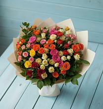 Букет Микс из разноцветных кустовых роз #REPLACE_PRED# Орле-Изумруде